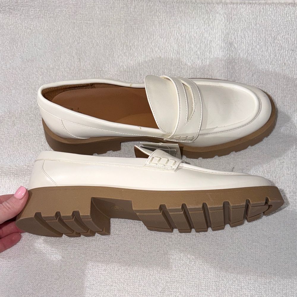 a new day Cream Loafers with Tan Soles